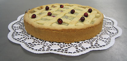 Cranberry Cheese Tart with Linzer Pattern